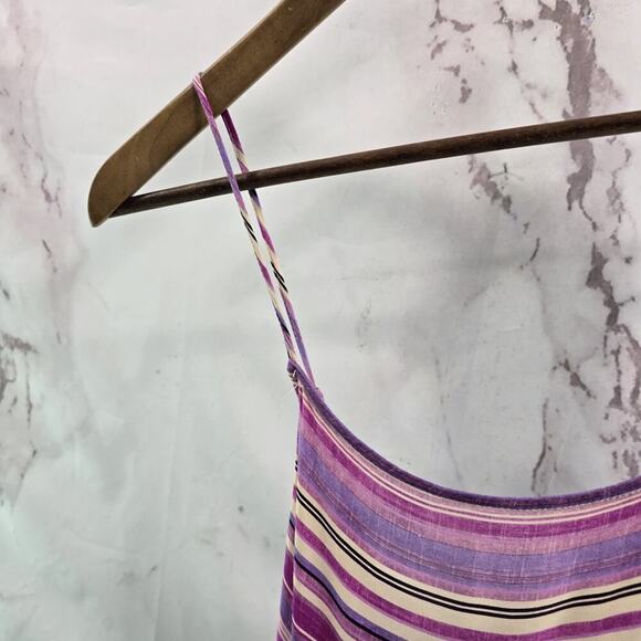 Anthropologie Dress Womens Small Purple Striped Maxi Boho Cover Up Tiered - Picture 2 of 15